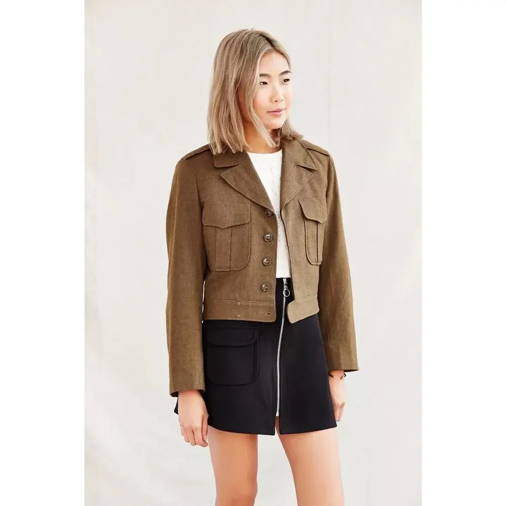 Vintage Eisenhower Cropped Field Jacket WWII Ike Size 40R Green